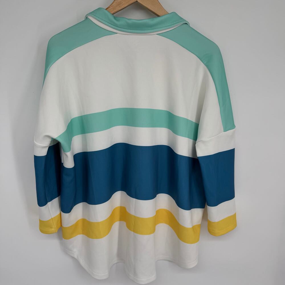 Tuckernuck Top Womens M/L Sport Lisbon Stripe Martina Pullover Oversized Comfy - Picture 2 of 7
